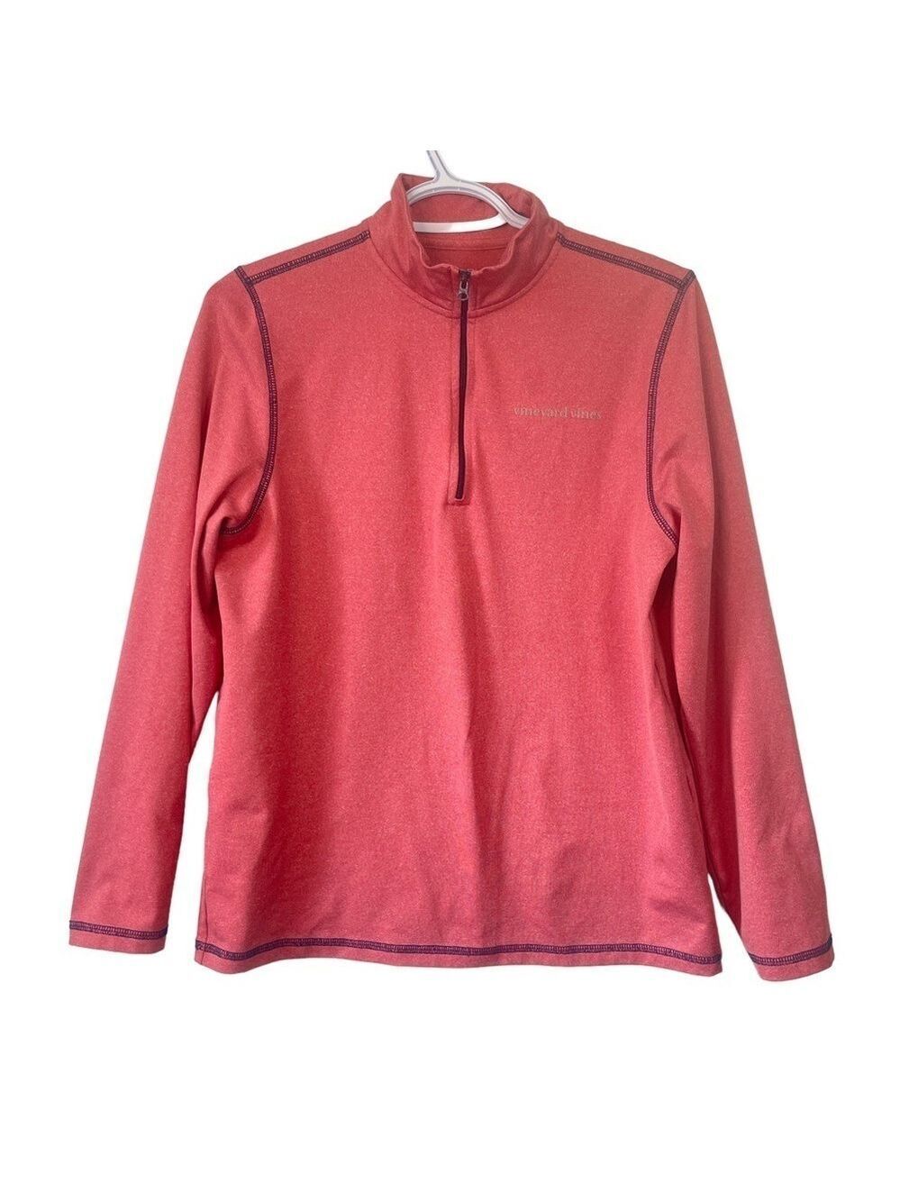 Vineyard Vines Callou Pink 1/4 Zip Long Sleeve Pullover Casual Sweater Large